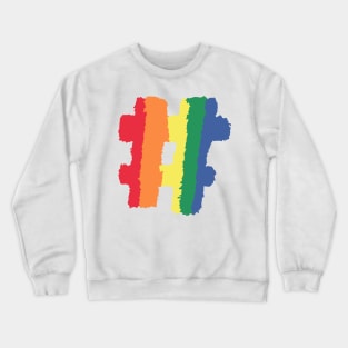 Colorful Rainbow Color Hashtag # LGBT LGBTQ Sign Crewneck Sweatshirt